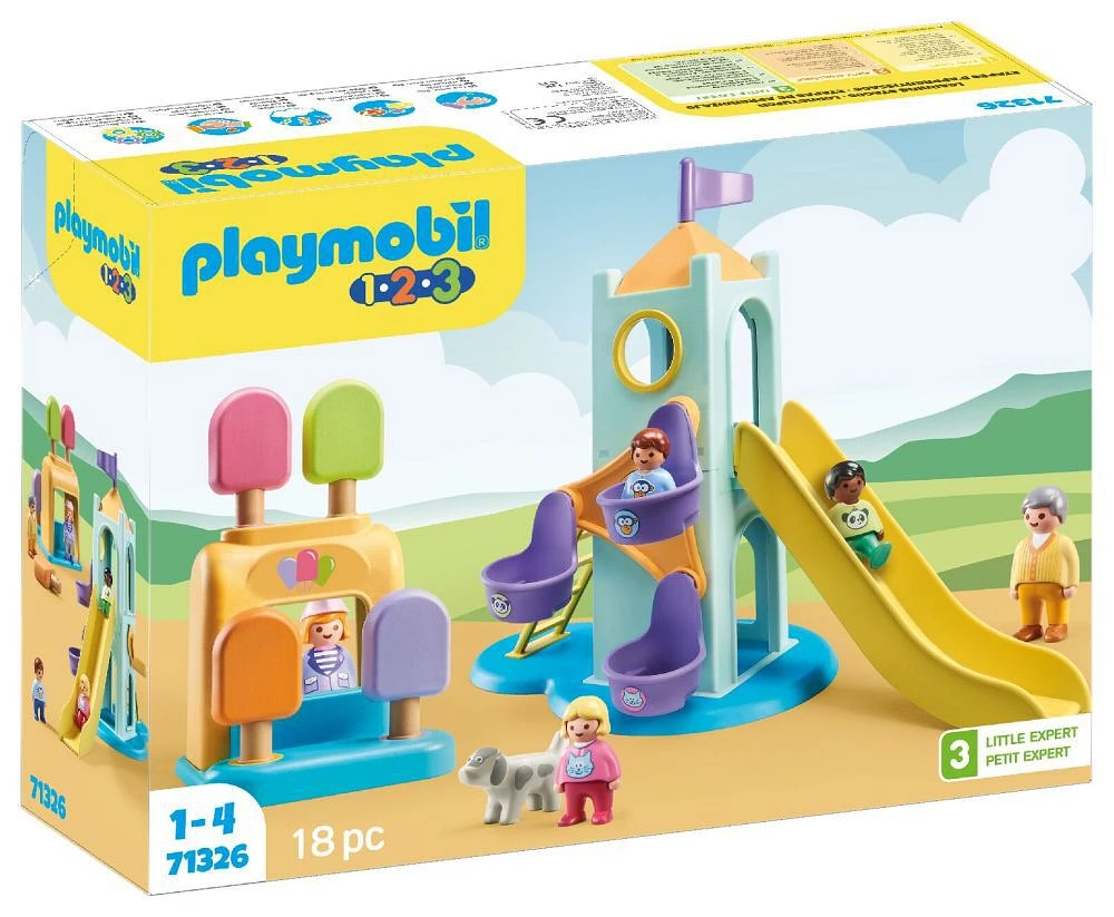 Playmobil - Aire de jeux avec toboggan géant 1.2.3