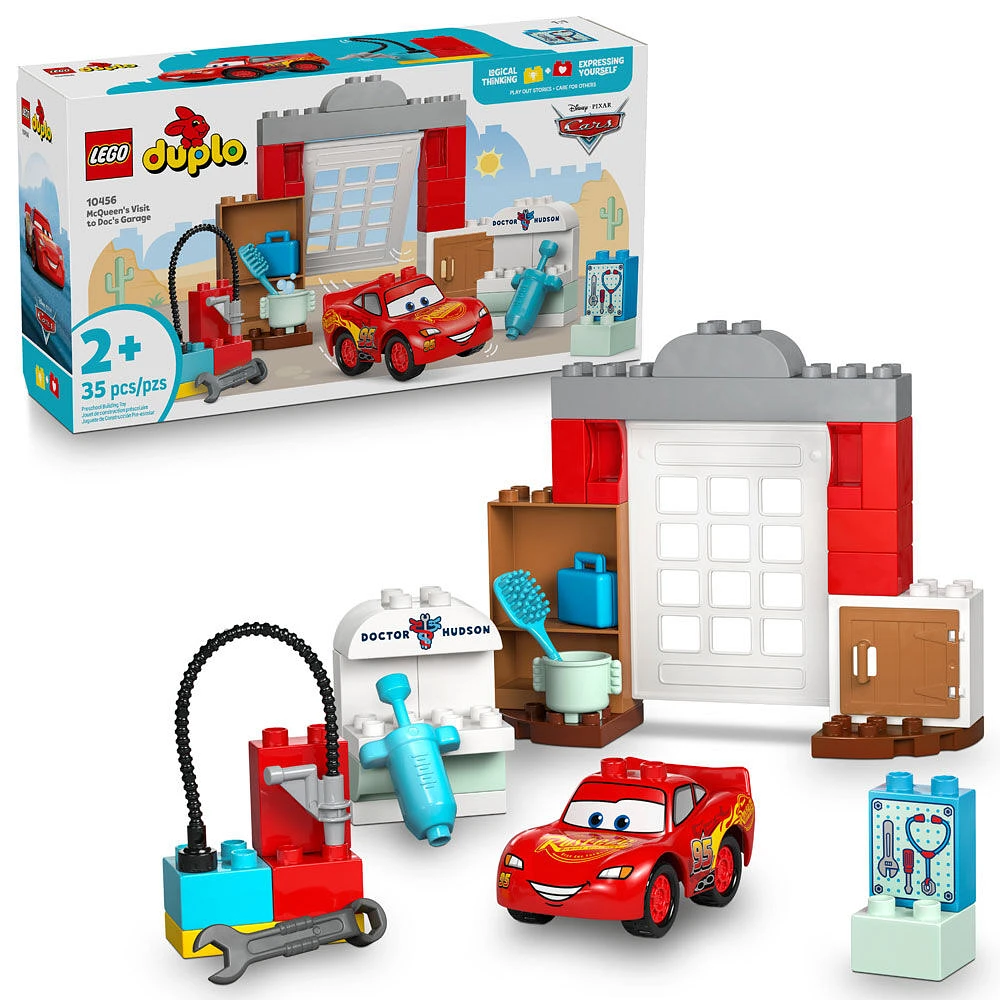 LEGO DUPLO Disney and Pixar Cars McQueen's Visit to Doc's Garage - Toddler Toy For Kids 2+ - 10456