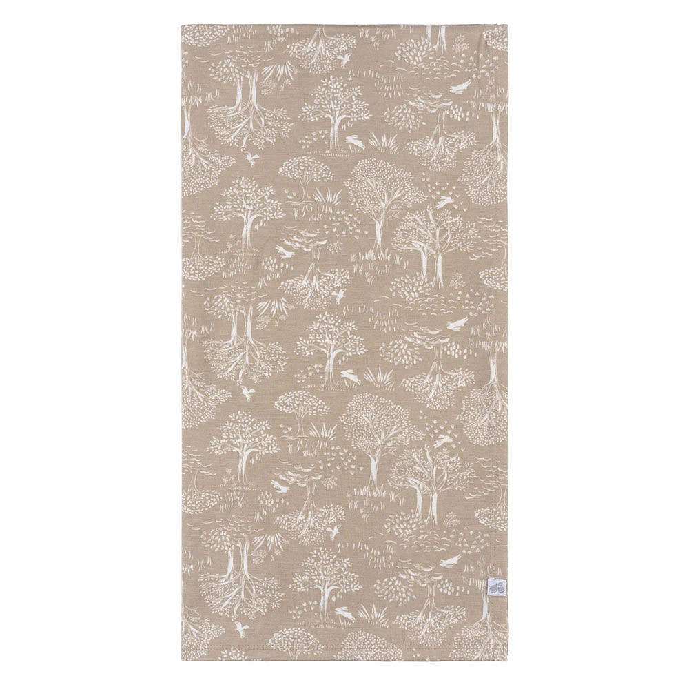 Just Born  - 2 piece Swaddle Blanket+Hat Ivory Tan Forest