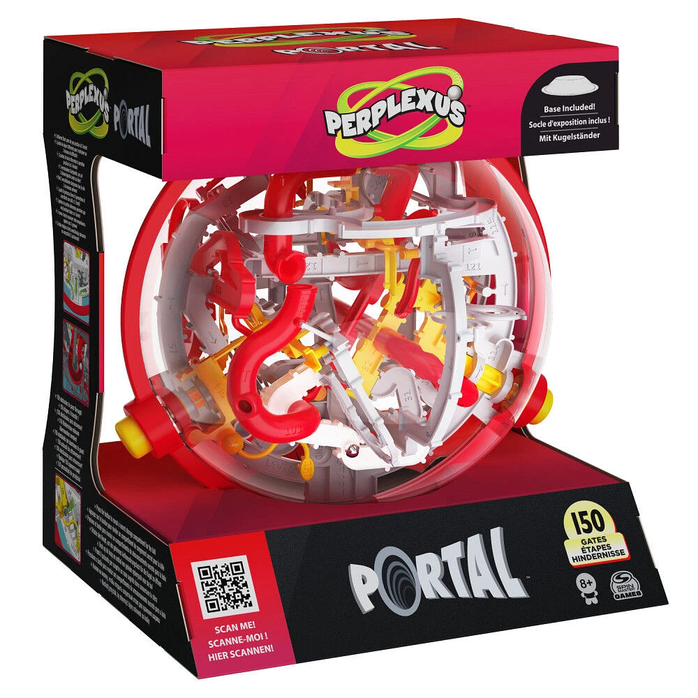 Perplexus Portal, Casse-tête 3D, Labyrinthe sphérique, Jouets à manipuler, Jeux pour enfants, Jeux de voyage, Sphère à manipuler avec 150 obstacles