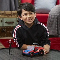 Marvel Spider-Man, Spider-Mobile, véhicule avec figurine Miles Morales à l'échelle de 15 cm, jouets Marvel pour enfants