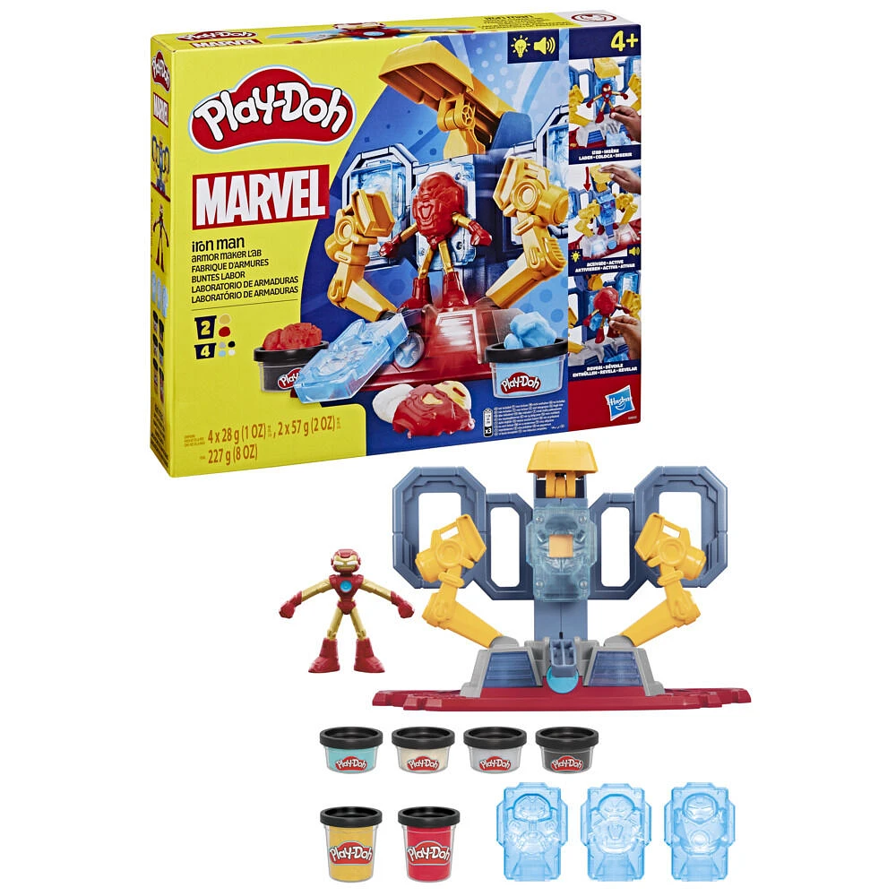 Play-Doh Marvel, coffret Iron Man Fabrique d'armures avec pâte à modeler