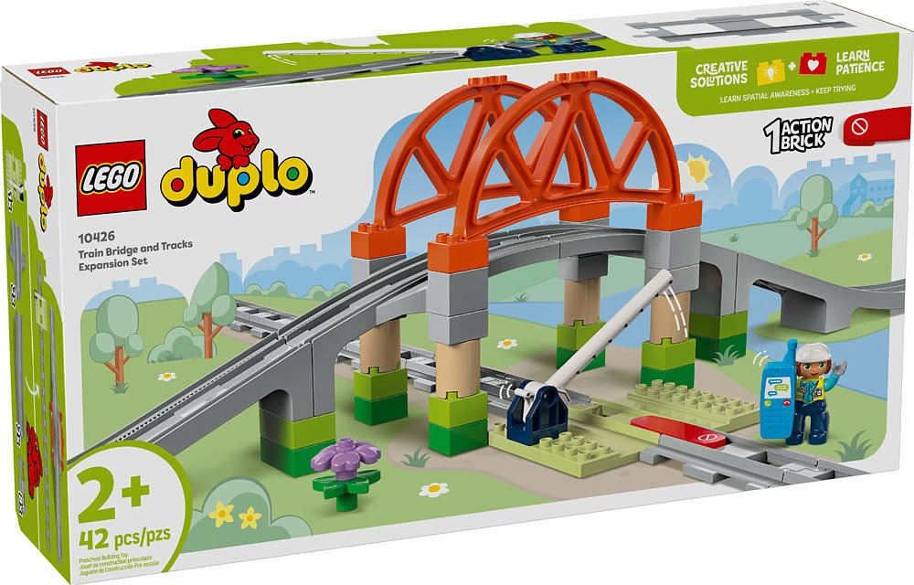 LEGO DUPLO Town Train Bridge and Tracks Expansion Set - 10 Extra Pieces of Train Tracks - 10426