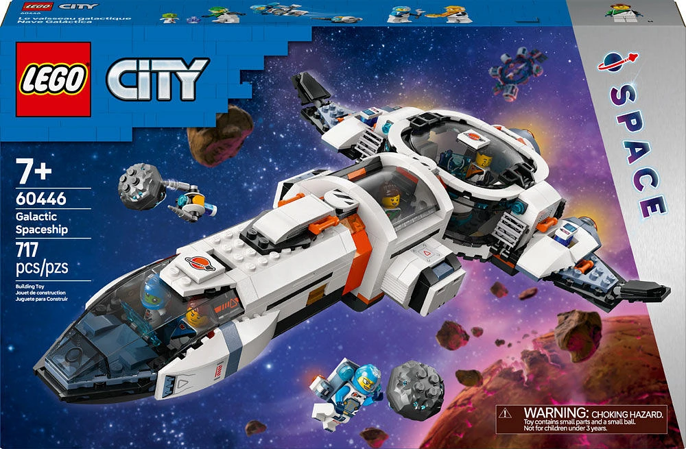 LEGO City Modular Galactic Spaceship Toy - Buildable Space Toy - with 4 Astronaut Minifigures & Alien Figure - 60446