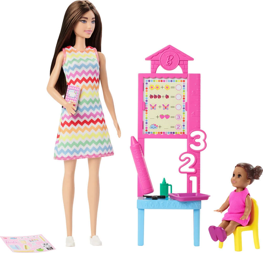 Barbie Poupée Enseignante, brunette, tout-petit et accessoires