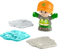 Fisher-Price Little People Recycling Truck Musical Toddler Garbage Toy Set, 5 Pieces