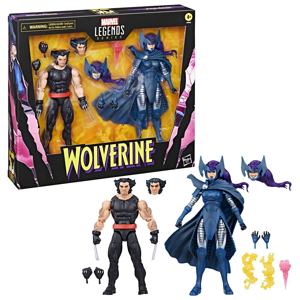 Marvel Legends Series Wolverine and Psylocke Action Figures