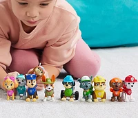 PAW Patrol, 10e anniversaire, Coffret cadeau de 10 figurines articulées de toute la Pat'Patrouille au complet à collectionner