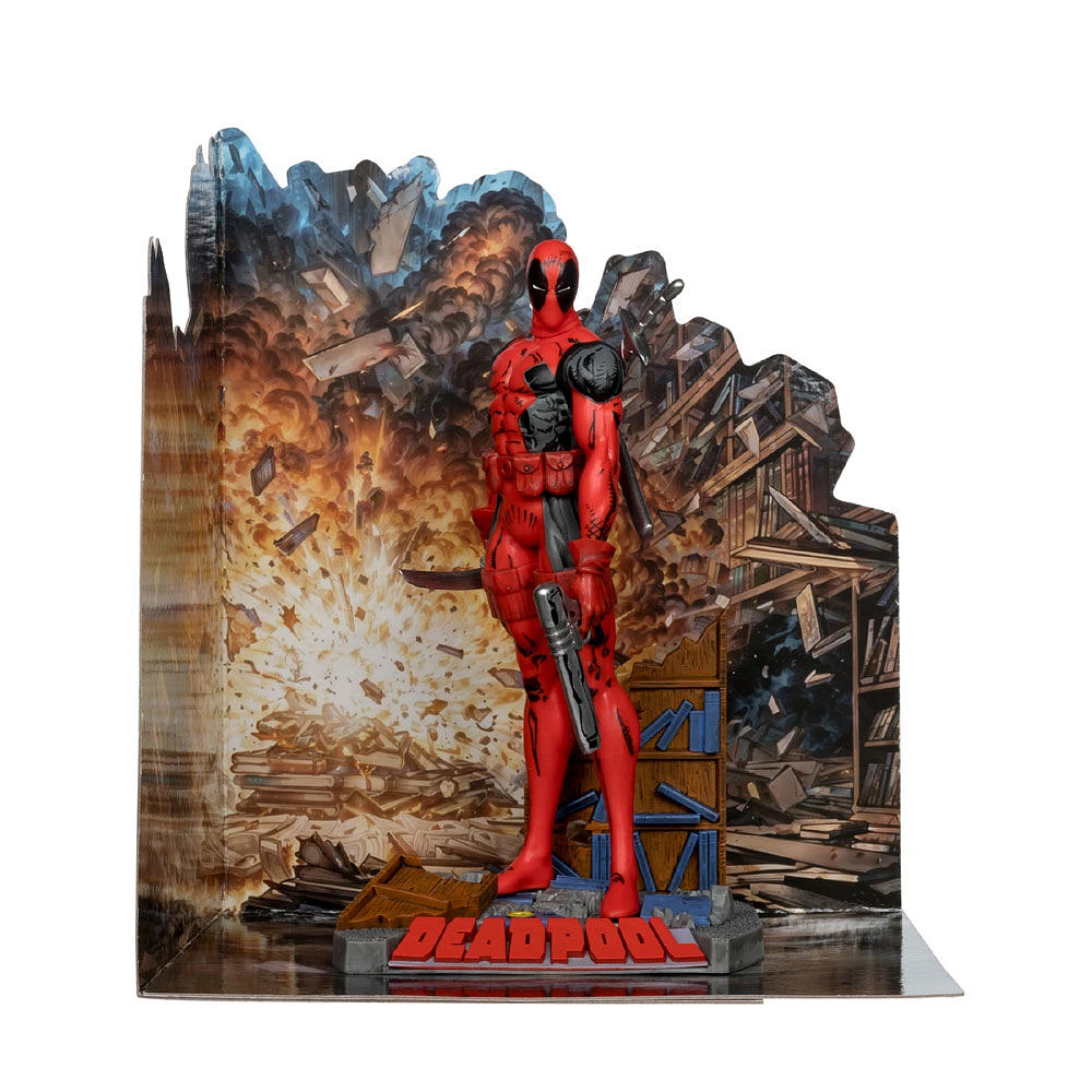 Marvel Deadpool Figure Posée à l'Echelle 1:10 avec Scène - (Les Nouveaux Mutants #98)