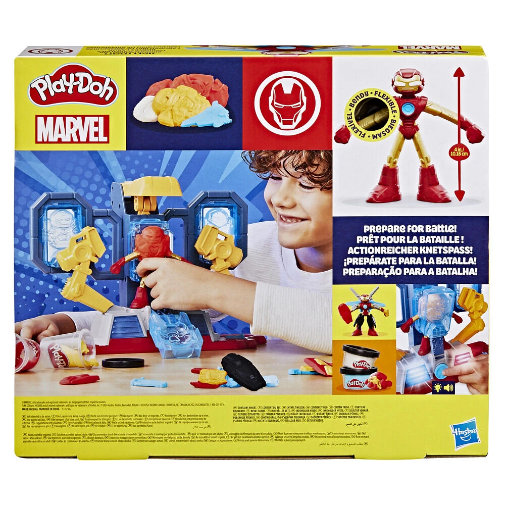 Play-Doh Marvel, coffret Iron Man Fabrique d'armures avec pâte à modeler