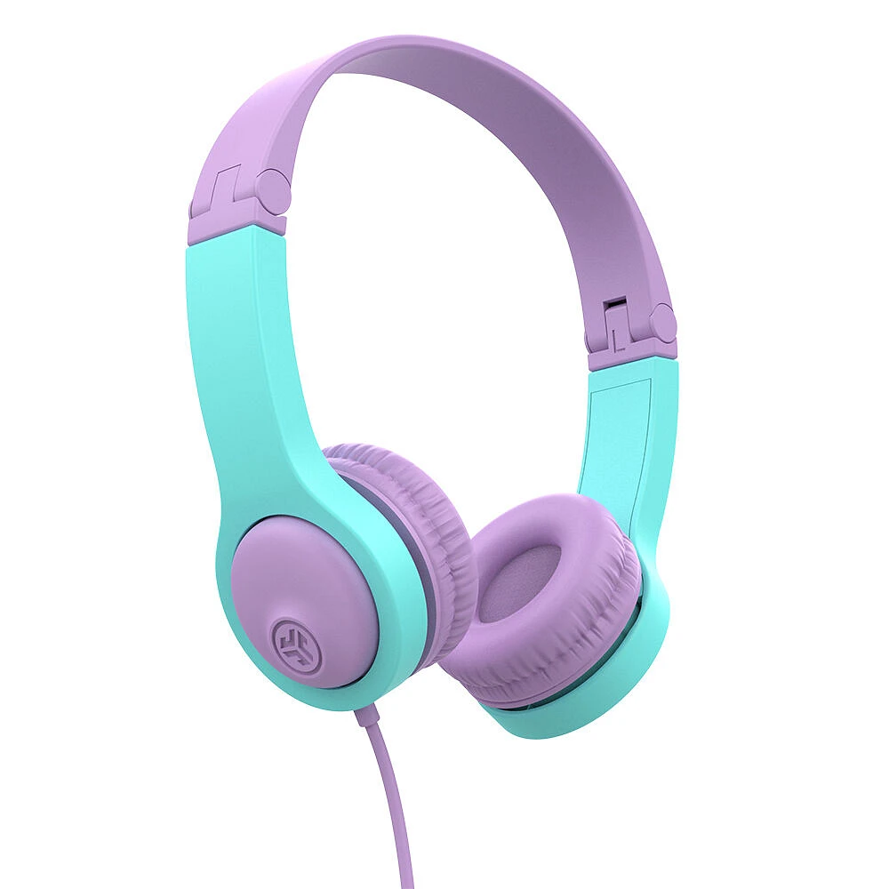 Jlab JBuddies Folding Wired Headphones-Pink/Teal