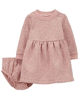 Carter's Leopard Fleece Dress Pink 