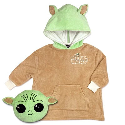 Disney/Lucas Star Wars Le Mandalorien unisexe pyjama à capuchon convertible en oreiller