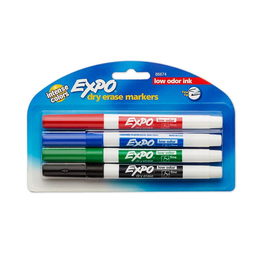 Expo Fine Dry Erase Markers - 4 Count