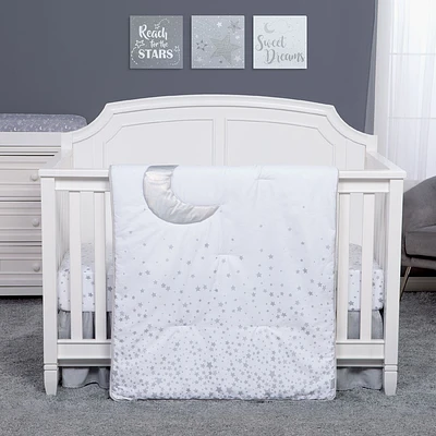 Sprinkle Stars and Moon 3 Piece Crib Bedding