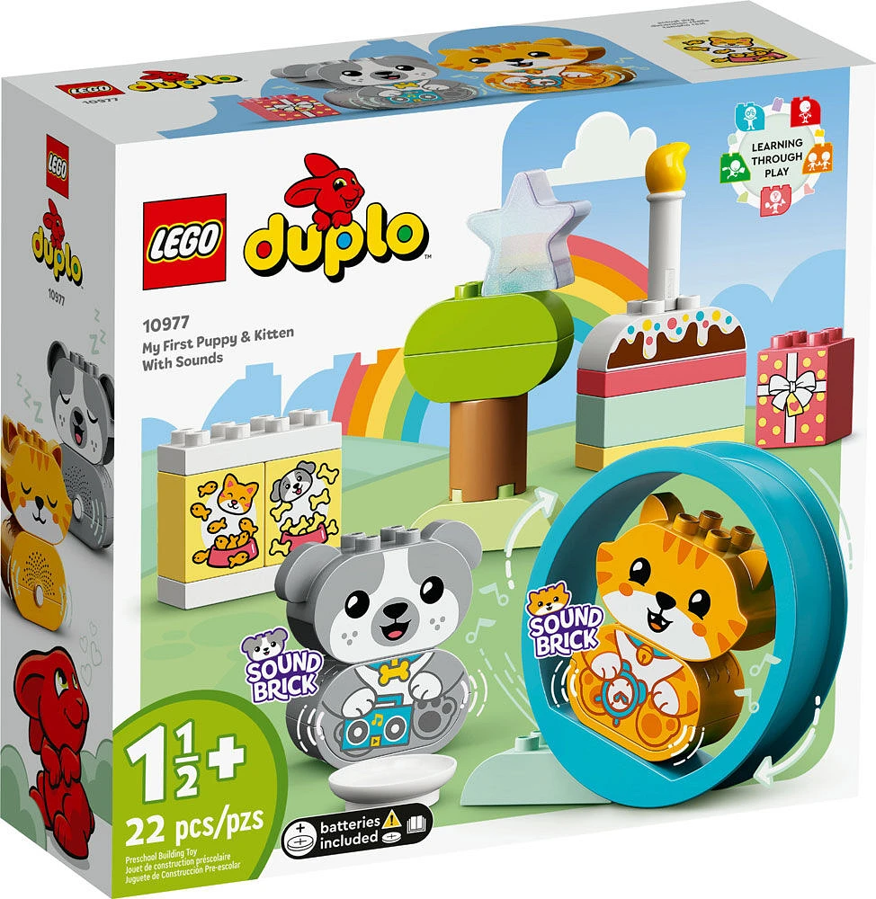 LEGO DUPLO Mes premiers chiot et chaton avec sons 10977 Ensemble de construction (22 pièces)