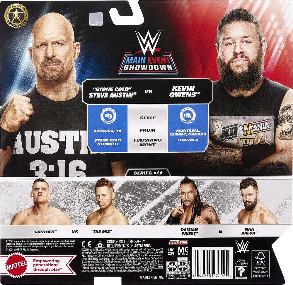 WWE Main Event Showdown 'Stone Cold' Steve Austin vs Kevin Owens 2-Pack