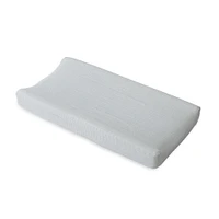 Red Rover - Cotton Muslin Changing Pad Cover -  Grey Micro Stripe - R Exclusive