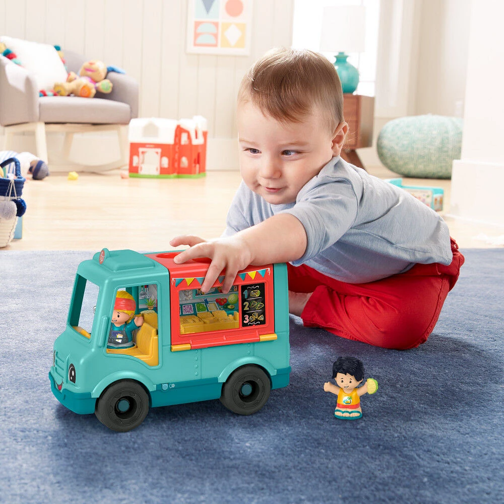 Fisher-Price Little People Serve It Up Food Truck Musical Toddler Toy Vehicle, Multilanguage Version