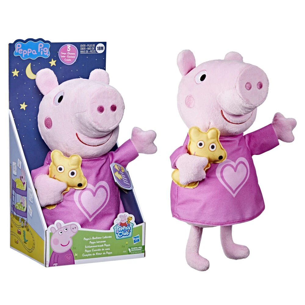 Peppa Pig Peppa's Bedtime Lullabies Plush Doll with Teddy Bear Accessory - English Edition