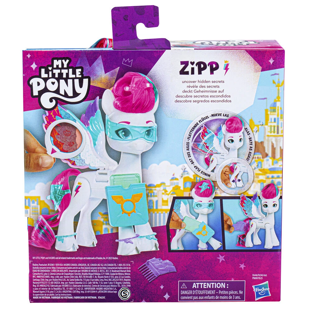 My Little Pony Zipp Storm Ailes magiques, pégase My Little Pony de 14 cm avec accessoires