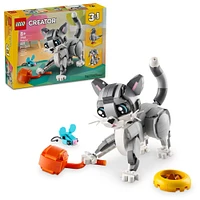 LEGO Creator 3 in 1 Playful Cat Toy - Building Toy with 3 Building Options, Cat, Dog, or Pigeon - 31163