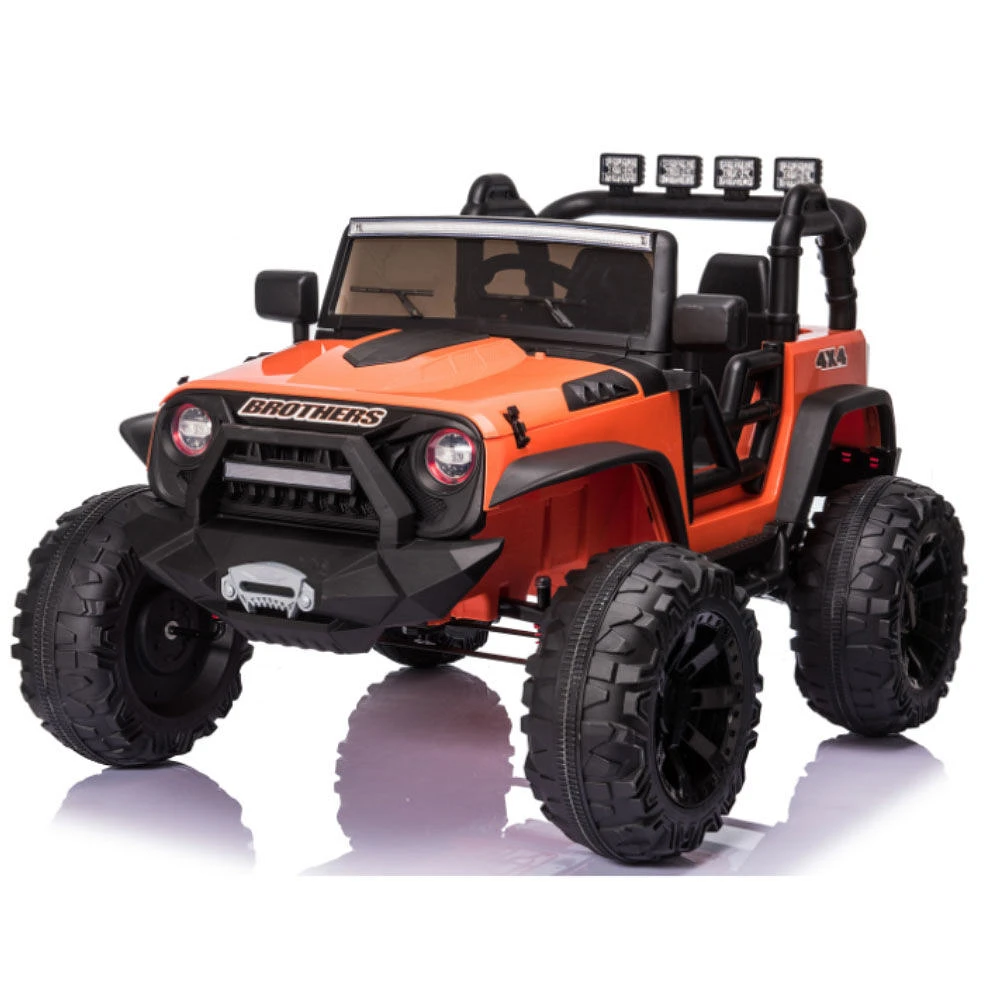 KidsVip 24V EVA Big Wheels Edition Kids Ride On Truck avec RC - Orange - Édition anglaise