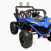 KIDSVIP Licensed Sport MX 2x12V 4x4 Kids Ride-On 2-Seater UTV Buggy - Blue - English Edition