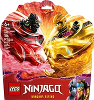 LEGO NINJAGO Ensemble de combat de Spinjitzu du dragon, jouet d'action, cadeau ninja avec 2 figurines 71826