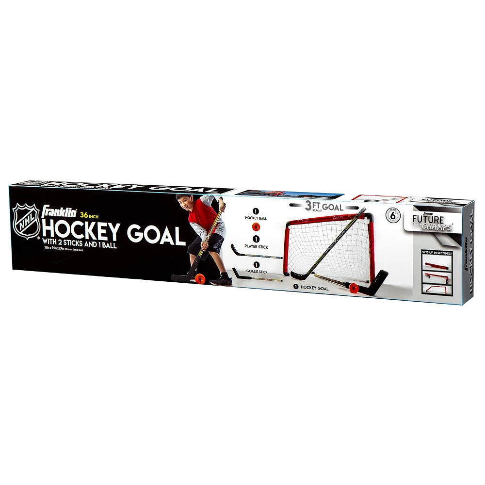 Ensemble bâtons et cage de hockey de rue NHL (91,4 cm  -  36 po)