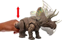 Jurassic World Rebirth Gigantic Thrashers Eotriceratops Dinosaur Figure Toy, Tail Activated Attack