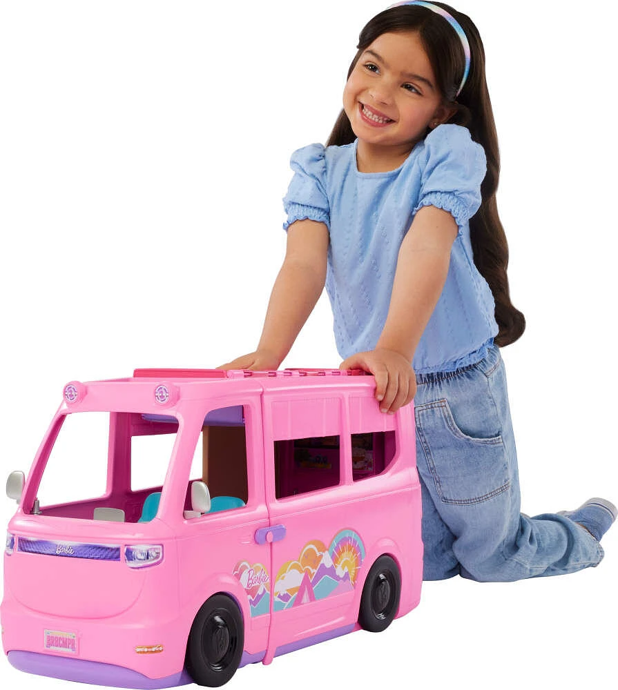 Barbie-Coffret Camping-Car de Rêve-avec plus de 60accessoires