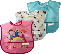 Cocomelon Wipe Clean Bibs - Pink - 3pk