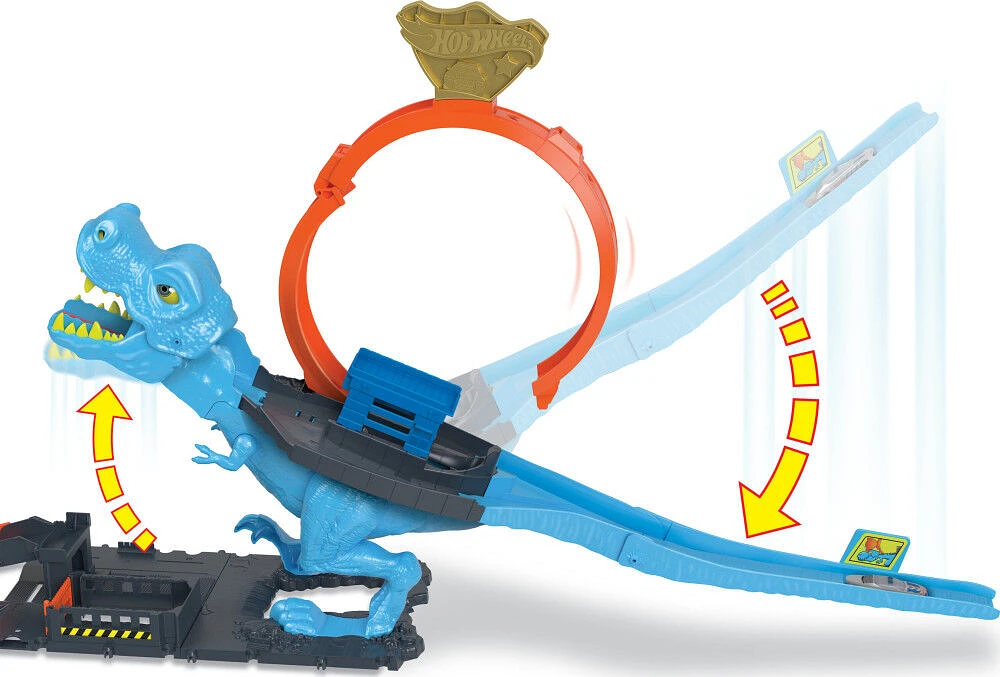 Hot Wheels- Ville - Coffret de jeu - L'Attaque du T-Rex