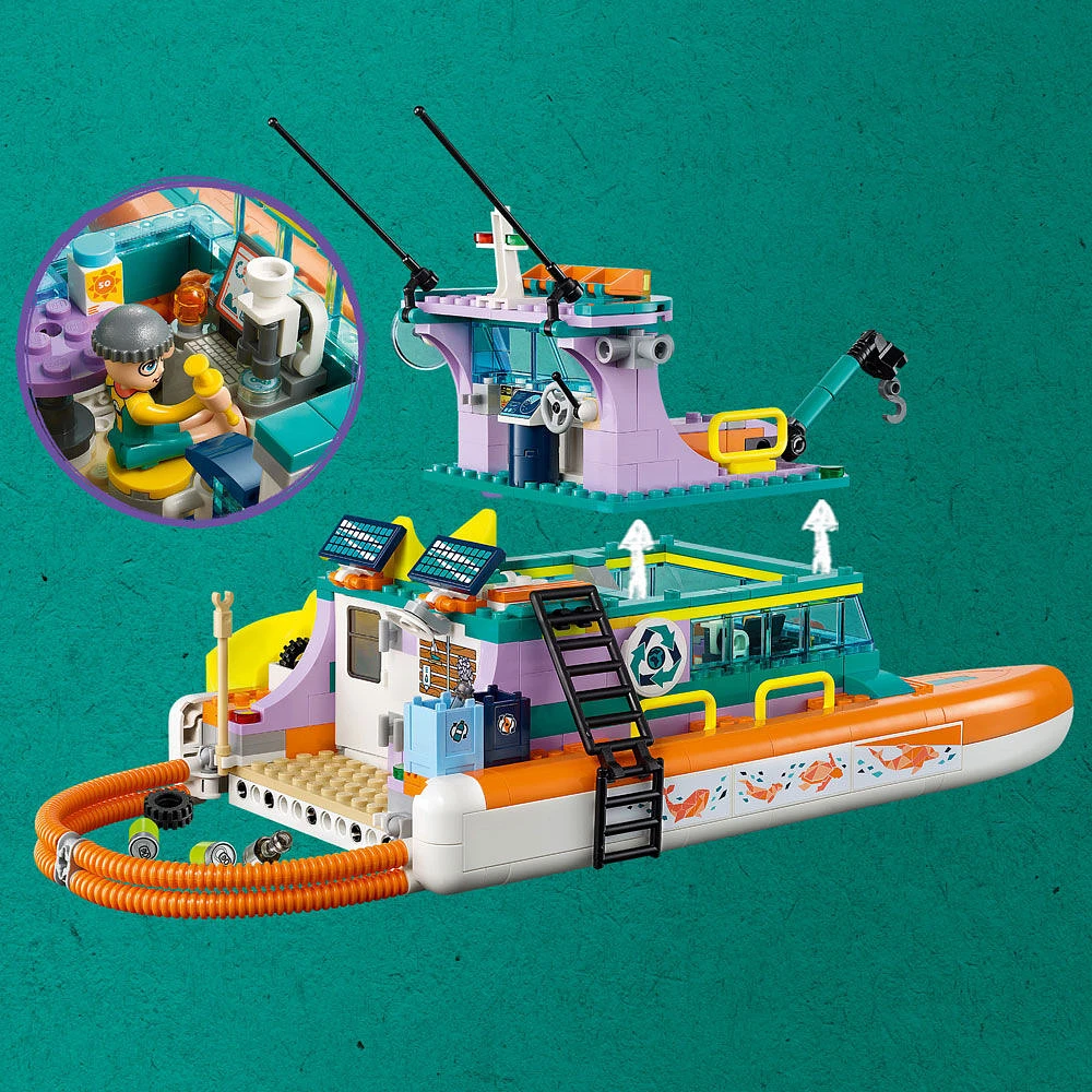 LEGO Friends Sea Rescue Boat 41734 Building Toy Set (717 Pieces)