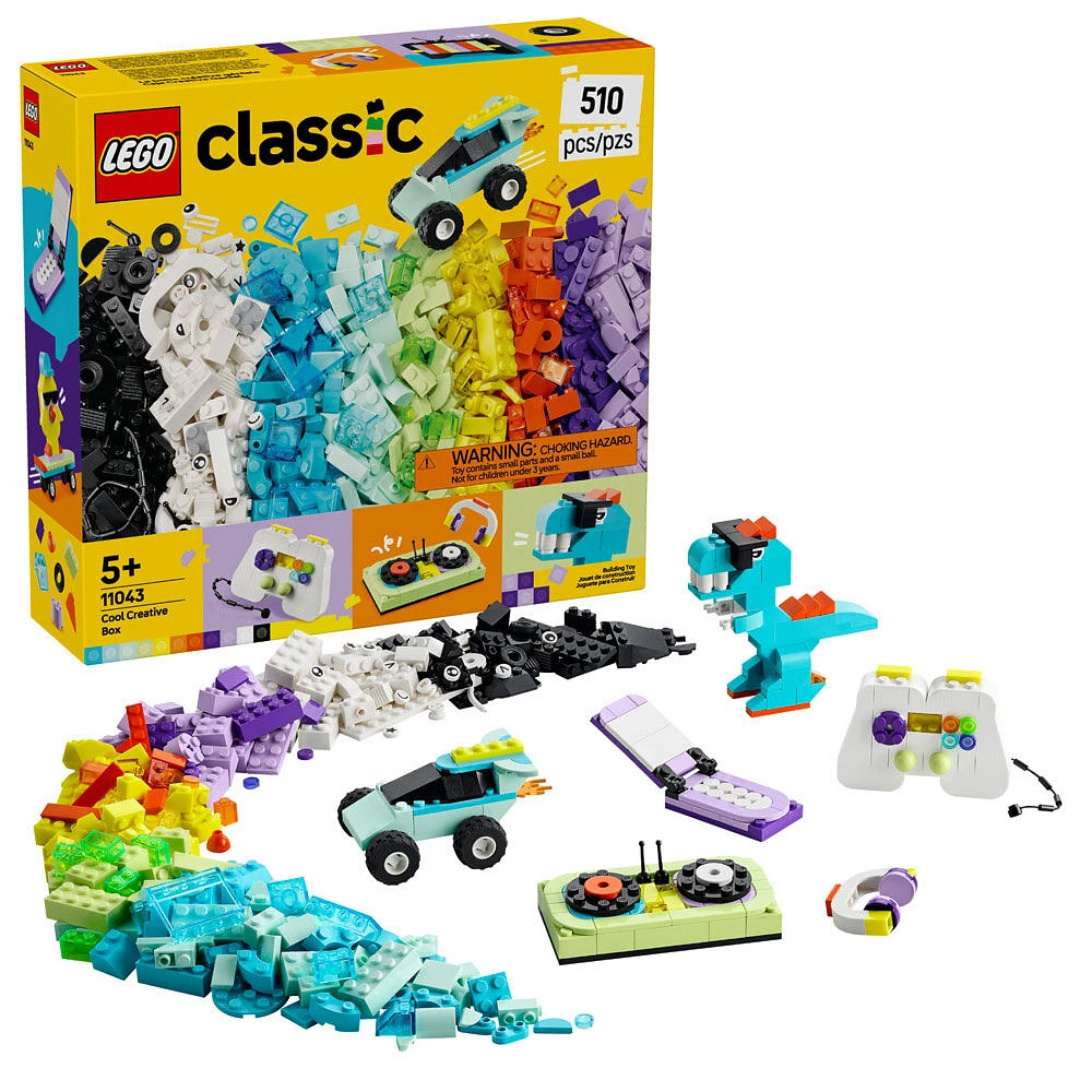 LEGO Classic Cool Creative Box Building Toy Set - Building Blocks Toy - Learning and Educational Toy - 11043