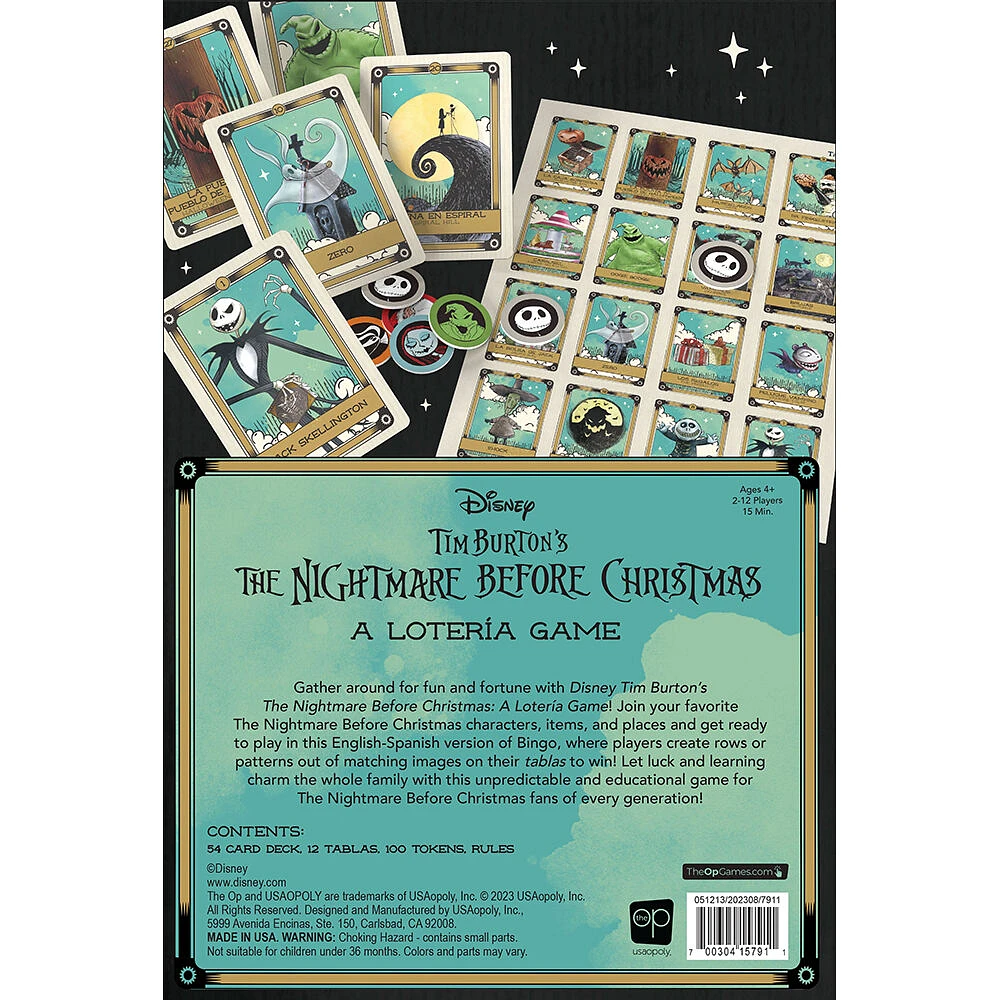 USAopoly Loteria: Disney Tim Burton The Nightmare Before Christmas - Édition anglaise