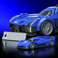 Mattel Brick Shop Hot Wheels Cadillac Project GTP Hypercar Building Toy Kit (236 Pieces), for Collectors