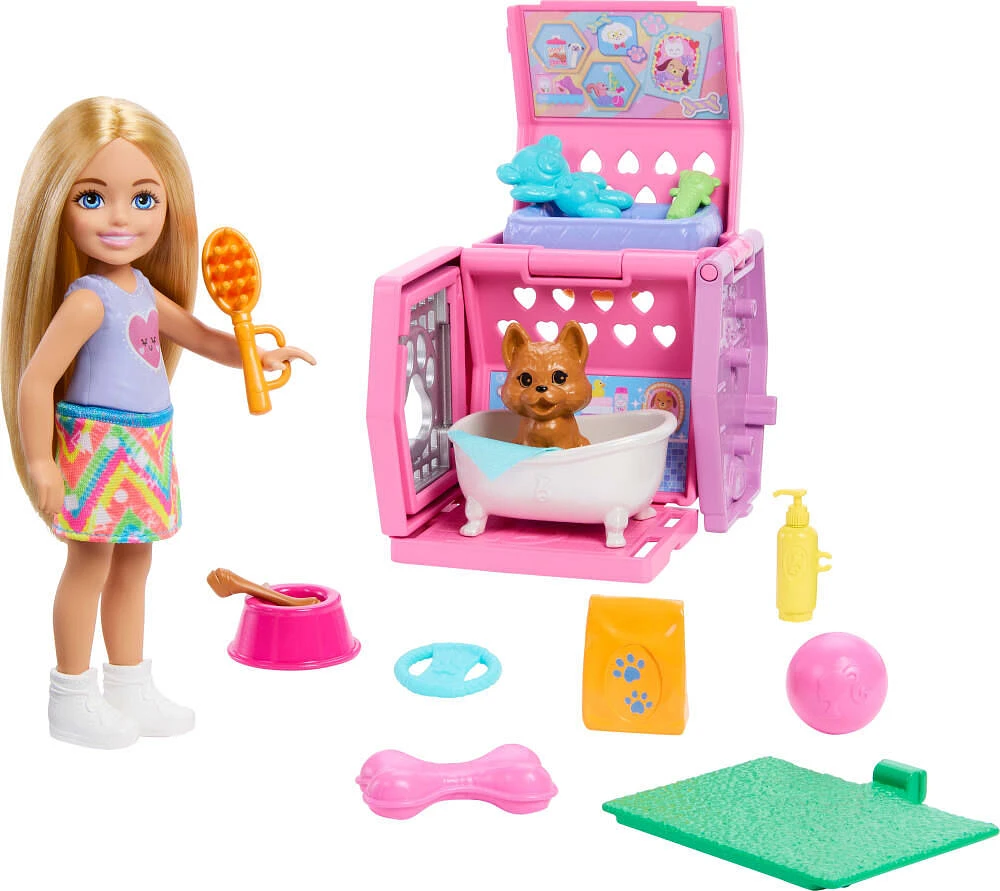 Barbie Chelsea Coffret de jeu Cage de transport pour chiot