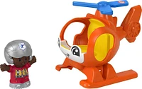 Fisher-Price Little People Helicopter Toy and Pilot Figure Set for Toddlers, 2 Pieces