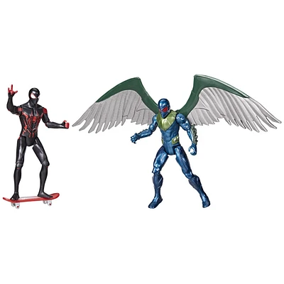 Spider-Man Epic Hero Series Miles Morales vs Marvel's Vulture Action Figures with Accessory (4 Inch)