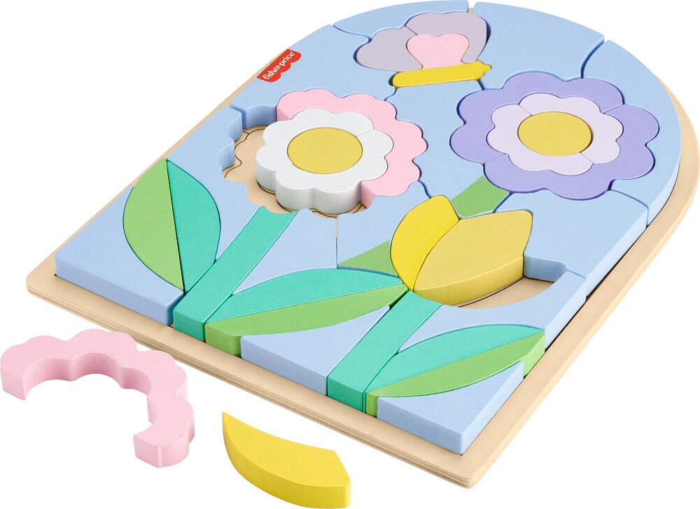 Casse-tête de fleurs en bois Fisher-Price, pour enfants d'âge préscolaire, 37 éléments en bois