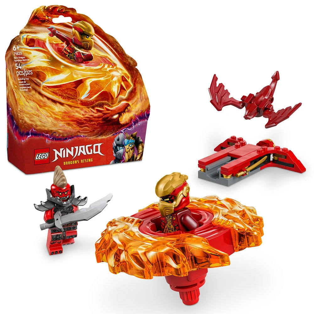 LEGO NINJAGO Kai's Dragon Spinjitzu Spinner - Spinning Blade Battle Building Toy for Kids - 71823