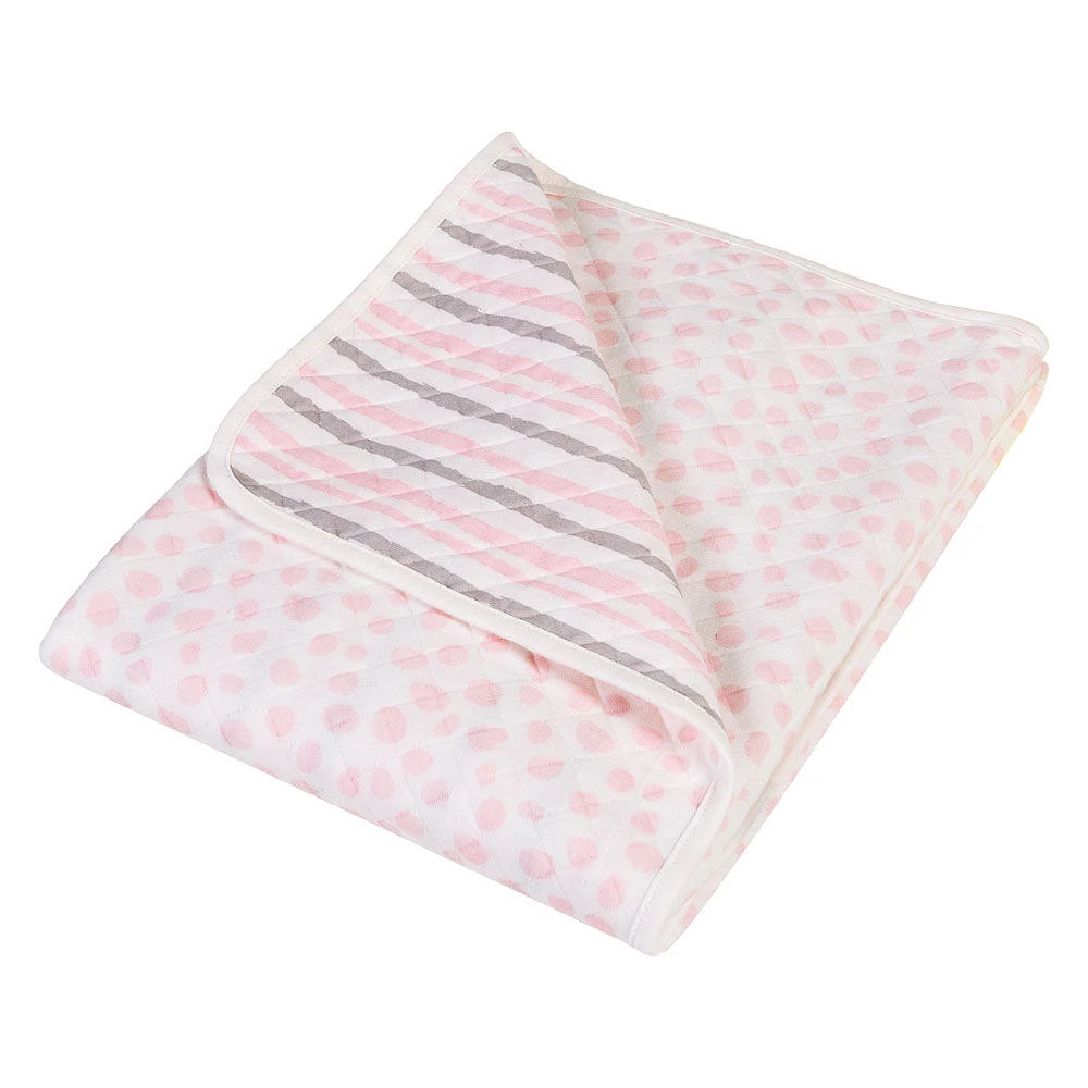 Trend Lab Pink and Gray Cloud Knit Blanket