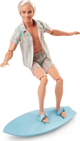 Barbie The Movie Ken Doll Wearing Pastel Striped Beach Matching Set