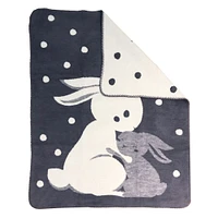 Koala Baby - Cream/Grey Bunny Jacquard Blanket