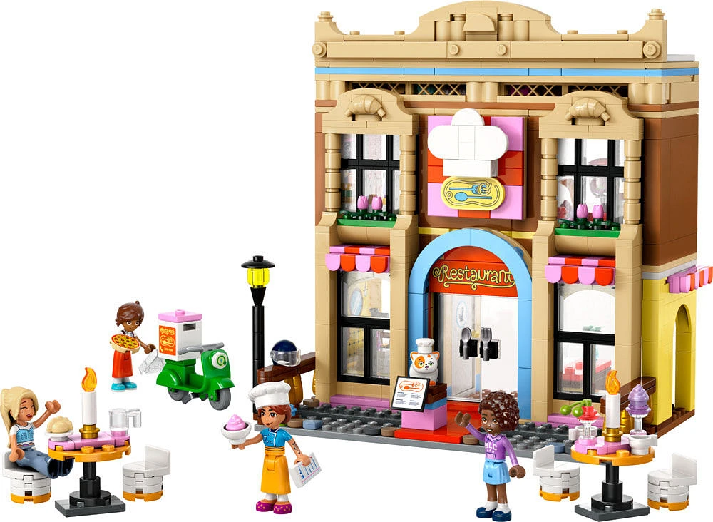 LEGO Friends Le restaurant et l'école de cuisine, Jeu de simulation, Ensemble de construction de jouet de jeu de rôle 42655