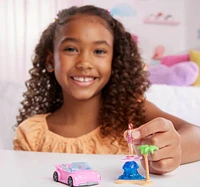 Barbie Mini BarbieLand Doll & Vehicle Set with 1.5-inch Doll & Beach Convertible with Color-Change