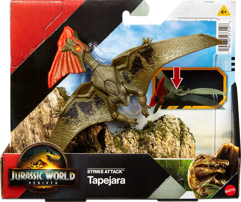 Jurassic World Rebirth Strike Attack Tapejara Dinosaur Toy, Single Strike Action, Authentic & Posable