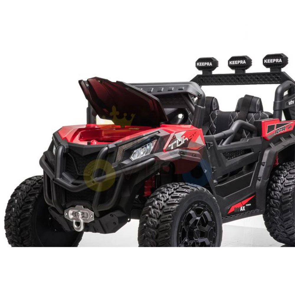 KidsVip 12V Enfants et Tout-Petits Junior Sport Utility UTV Voiture Eléctrique avec Commande à Distance - Rouge - Édition anglaise